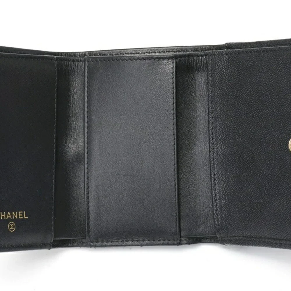 CHANEL Black Caviar Leather Wallet